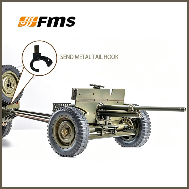 Rc Jeep Hobby - รถพ่วงปืนต่อต้านรถถัง FMS 1/12 C1336 M3 สำหรับรถจี๊ปวิลลิส