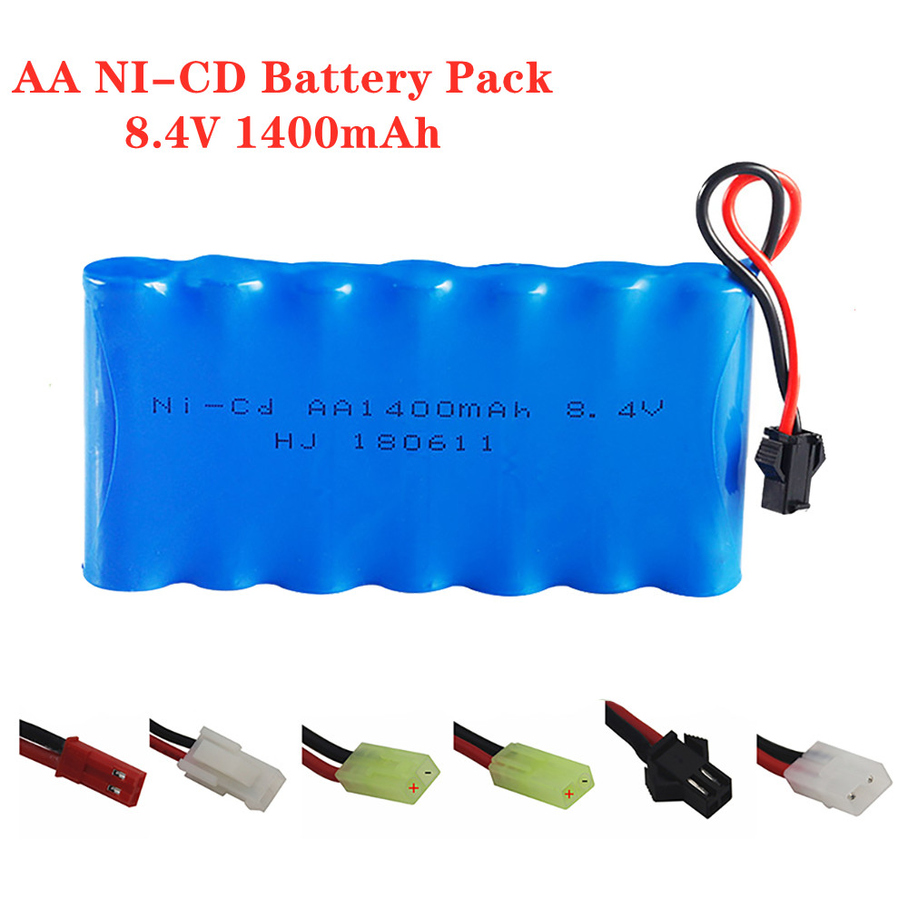 Rc Hobby Truck - 8.4V 1400Mah Ni-CD แบตเตอรี่แบบชาร์จไฟได้แพ็คสำหรับของเล่น RC รถเรือรถบรรทุกถังปืนอะไหล่8.4V