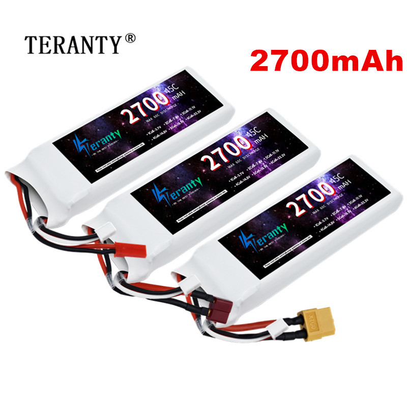 Rc Hobby Model - 1/3ชิ้น2S 7.4V LiPo แบตเตอรี่2700มิลลิแอมป์พร้อมปลั๊ก T สำหรับ