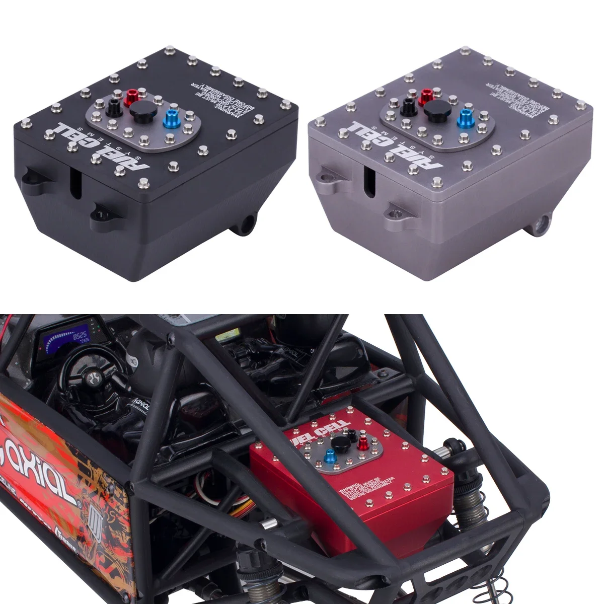 Rc Hobby Truck - 1 ชิ้นอลูมิเนียม 1/10 Scale การใช้เซลล์ตัวรับสัญญาณกล่องจําลองการใช้ถัง RC