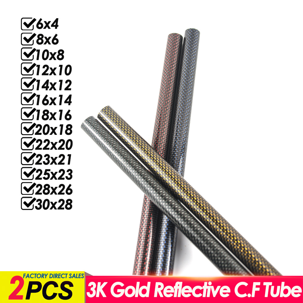 Rc Hobby Youtube - 2Pcs 3K สะท้อนแสงคาร์บอนไฟเบอร์รอบหลอด Glossy อเนกประสงค์ DIY