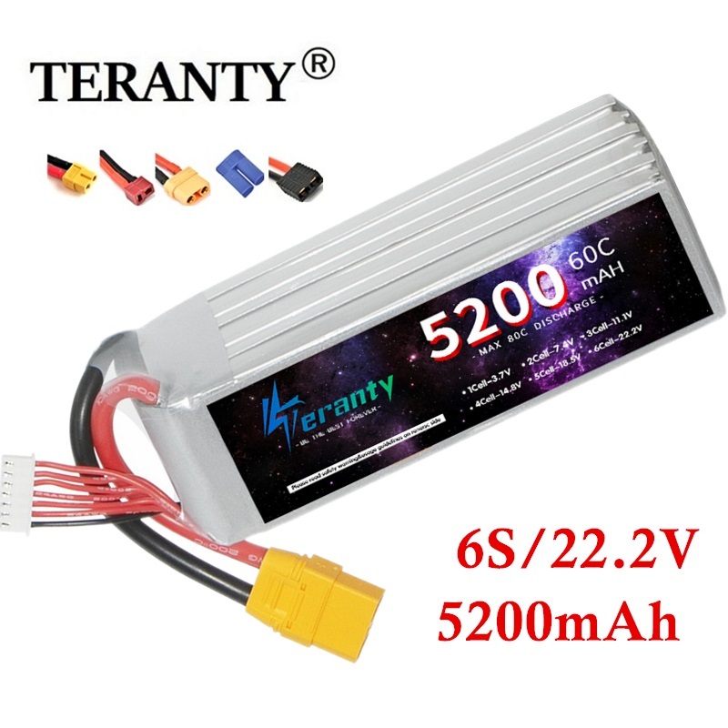 Rc Hobby Model - Teranty 6S 5200mAh LiPo แบตเตอรี่22.2V 60C