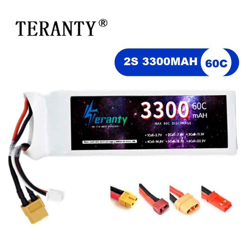 Rc Hobby Model - 2S 7.4V LiPo แบตเตอรี่ 3300mAh 60C