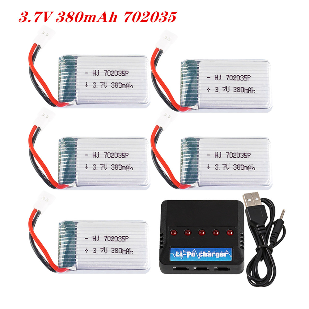 Rc Hobby Vehicles - 3.7V 380Mah 702035 Lipo แบตเตอรี่แบบชาร์จได้พร้อม Charger