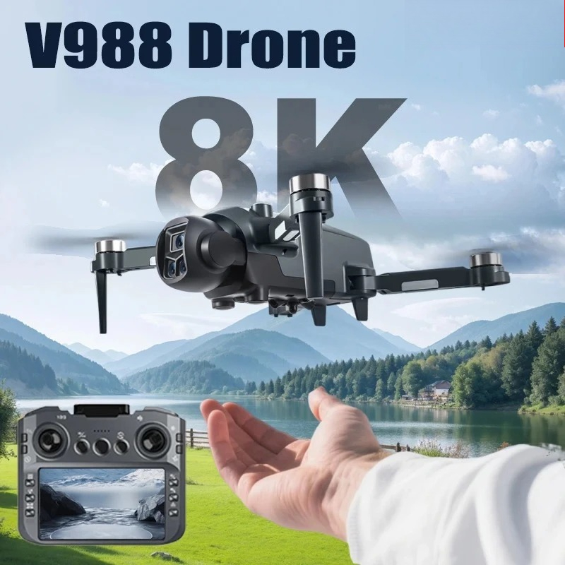 Rc Hobby China - โดรนรุ่นดั้งเดิม V988 กล้องคู่ความละเอียด 8K HD พร้อมรีโมทคอนโทรลระดับมืออาชีพพร้อมหน้าจอ