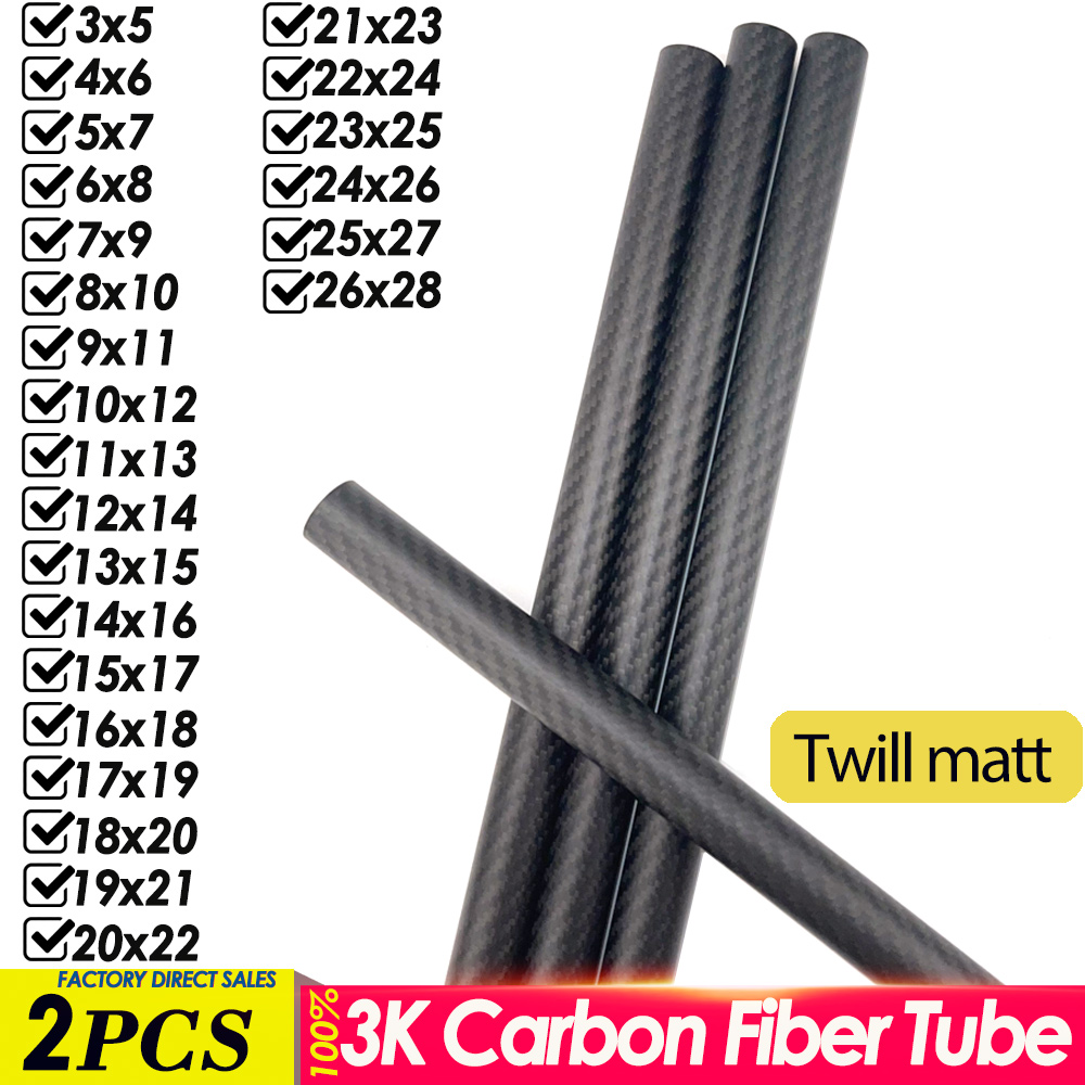 Rc Hobby Youtube - 1/2 ชิ้น 3 พันคาร์บอนไฟเบอร์หลอดความยาว 0.5 เมตร