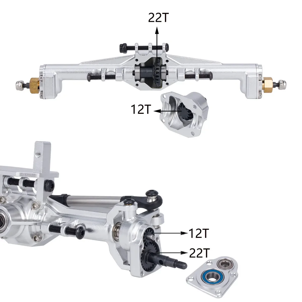 อลูมิเนียม CNC Portal Axles +  - Rc Hobby Racing บทวิจารณ์และราคา