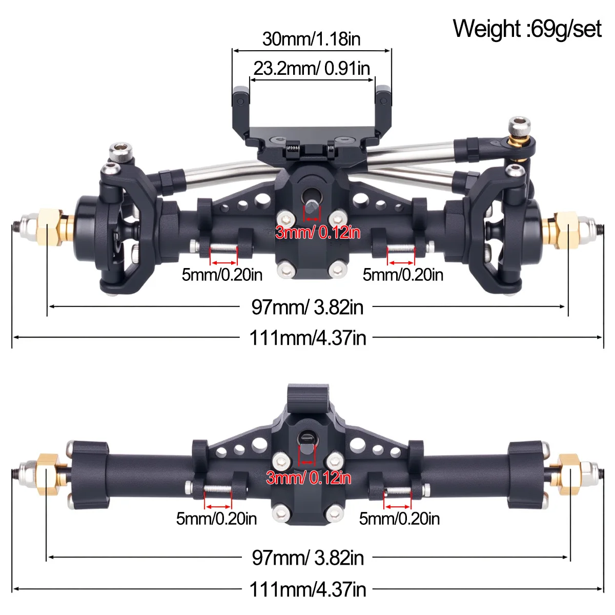 ชุดเพลาหน้า-หลังพลาสติก SCX24  - Rc Hobby Racing บทวิจารณ์และราคา